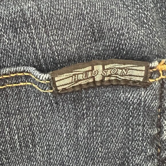 Hudson Womens Natalie Mid Rise Crop Denim Skinny Jeans Size 29 Dark Wash Raw Hem - Picture 6 of 12